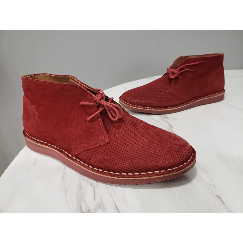 NEW NO BOX SIZE 8 Asher Green Men's Red Wine Suede Chukka Boots  10324-2707